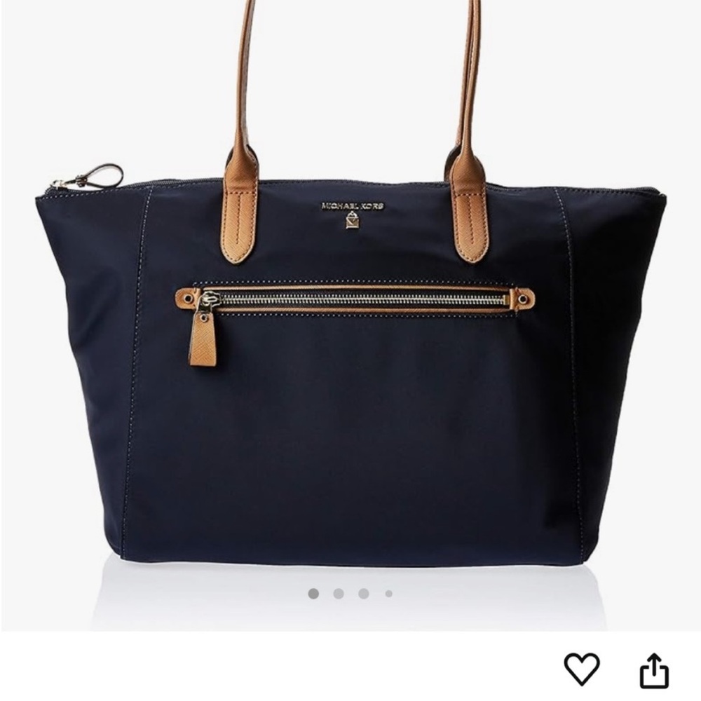 Michael kors navy blue nylon tote bag pre loved condition